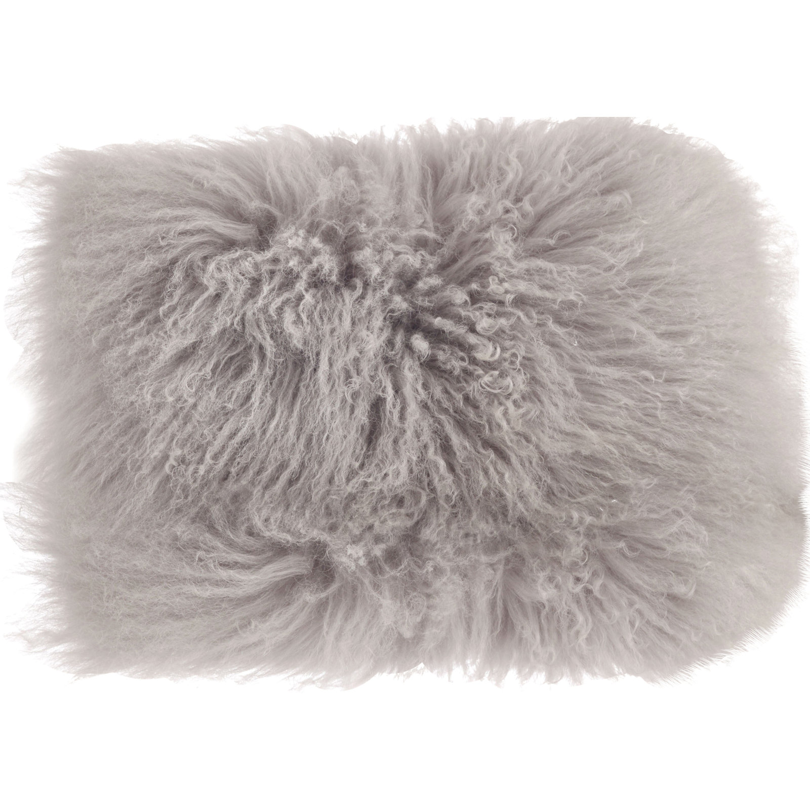 Iyana Wool Lumbar Throw Pillow, Fog, 12"H x 20"W