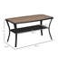 Table basse Pe avec option de rangement abondante - côté extérieur pour le jardin, le porche, le plateau en bois-plastique composite à 2 couches dans la cour arrière, jeton expansible brun mélangé