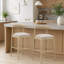 Ensemble de 2 tabourets de bar à dossier échelle de style ferme, durables et confortables avec assise rembourrée et fabrication en bois d'hévéa-1544973186-1544973199