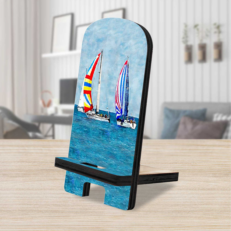 Support de bureau Designocracy bleu / rouge / blanc, H 6 po x l 3 po x P 3 po