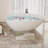 59" Freestanding Solid Surface Bathtub, Luxury Handcrafted Stone Resin Freestanding Soaking Bathtub With Overflow And Pop-Up Drain