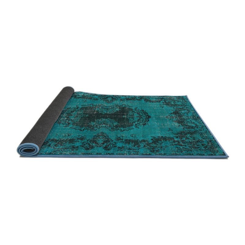 Tapis bleu/noir traditionnel Jennerstown, Rond 3 pi