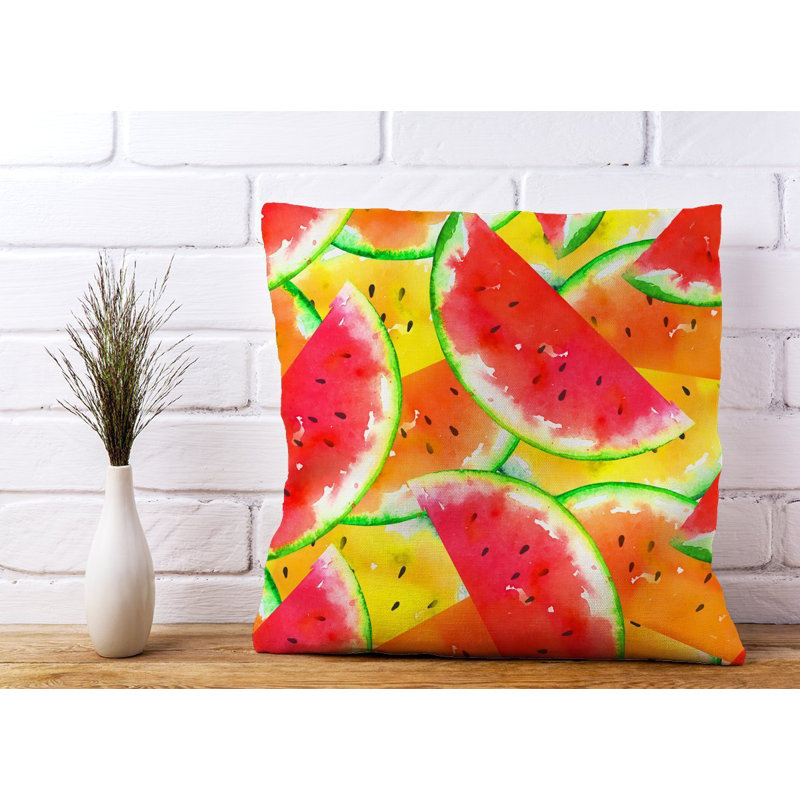Lucinda MELON PRINT Square Throw Cushion