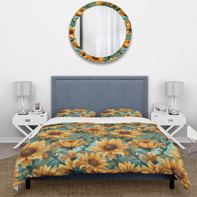Ensemble de housse de couette Sunflower Shores, Housse de couette simple + 1 taie décorative stan