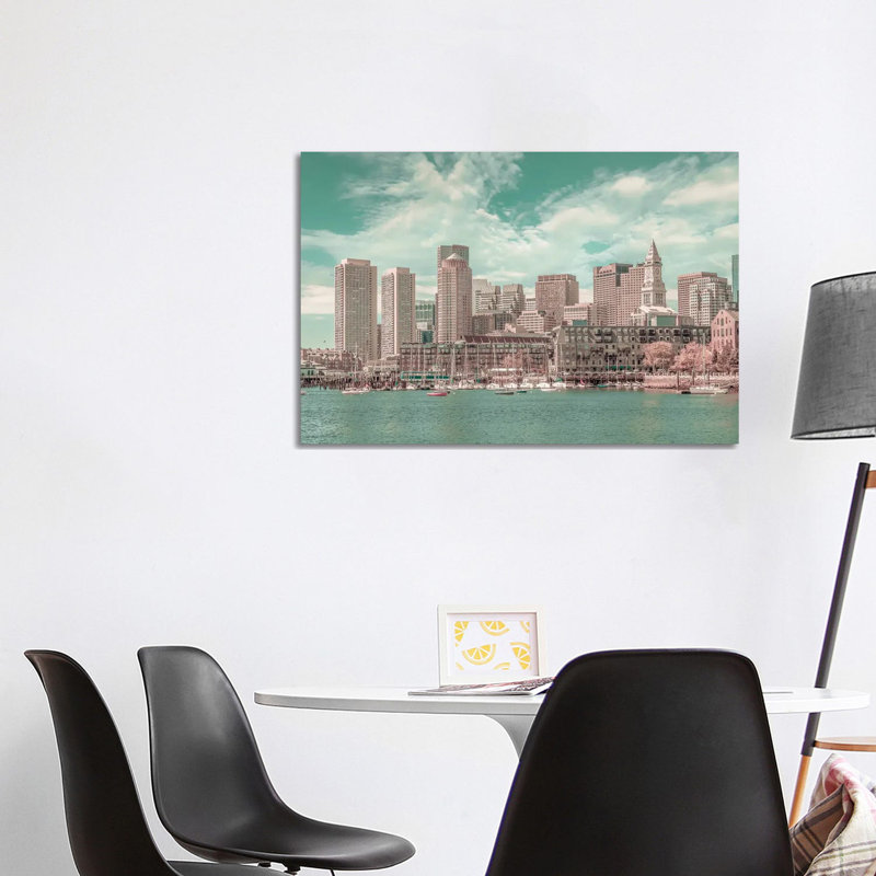 Boston Skyline | Urban 1 Piece Wrapped Canvas Wall Art, 101.6 cm H x 66.04 cm W x 1.91 cm D