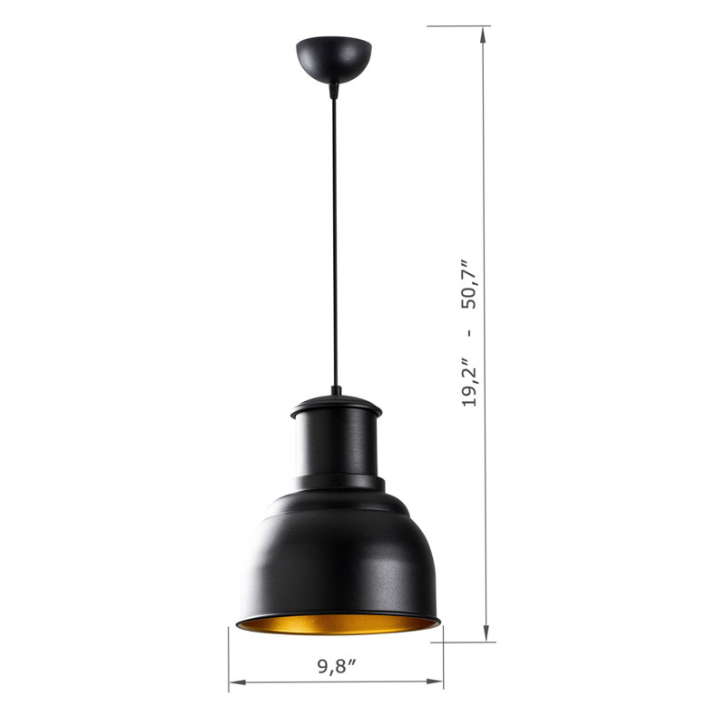 Luminaire suspendu en forme de dôme à 1 lumière Excalibur