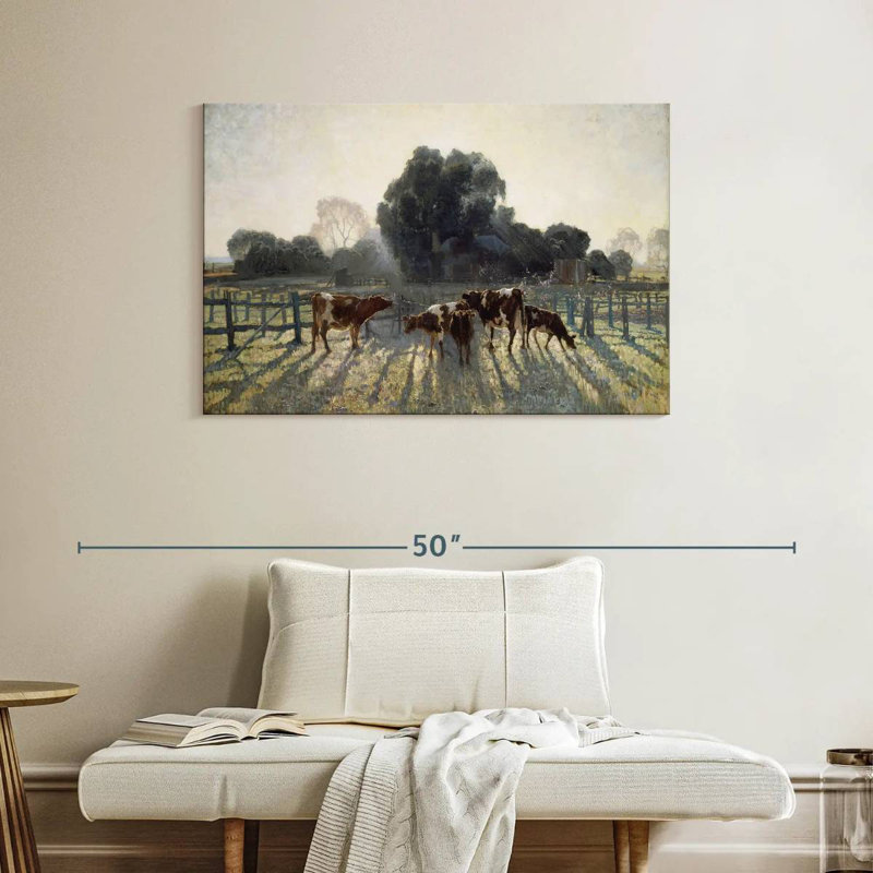 Pasture Grazing Cows, 26" H x 39" W