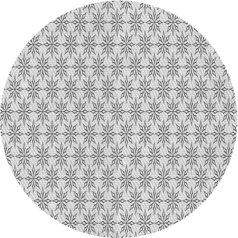 Tapis gris tissé à la machine, Rond 3 pi
