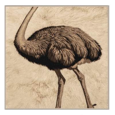 Washable Ostrich Wildlife Area Rug