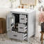 Meuble-lavabo de 24 po avec lavabo en céramique, porte à fermeture douce, tablette à double couche et 3 tiroirs-253450134