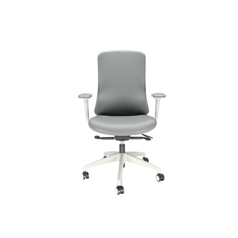 LiDO Premium Executive Office Chair - Commercial Grade Upholstered Ergonomic Seating with 4-Way Adjustable Arms & Seat Slide, Grey Eco Leather