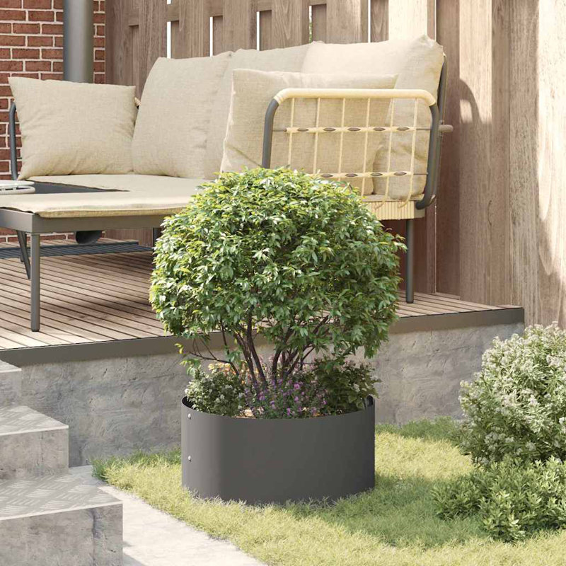 Garden Planter 20 Cm Steel, 20cmH x 40cmW x 40cmD, Black