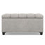Banc repose-pieds rectangulaire avec rangement capitonné en tissu d'apparence lin 33 po Sienna-939539997