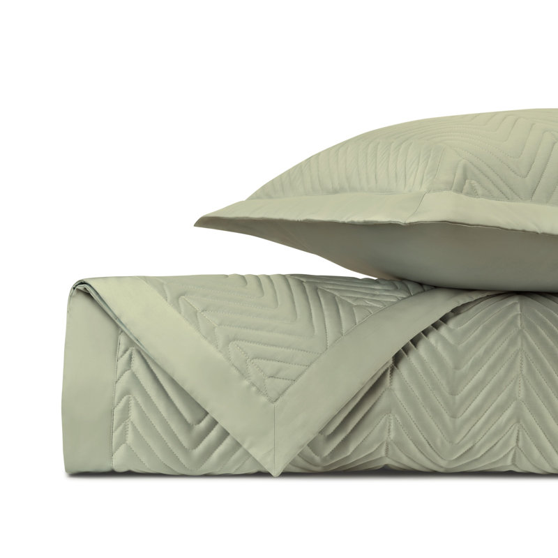 Charleston Egyptian Certified Cotton Quilt, Crystal Green, King Quilt