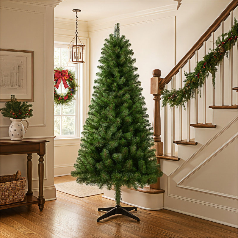 Arbre de Noël artificiel non éclairé avec support en plastique