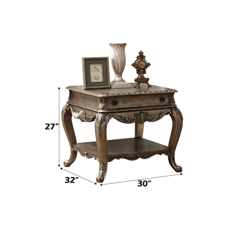 Table de bout Ragenardus, finition chêne rétro, Chêne, H 27 po x l 32 po x P 30 po