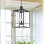 Luminaire suspendu carré 3 lumières lanterne Chesson