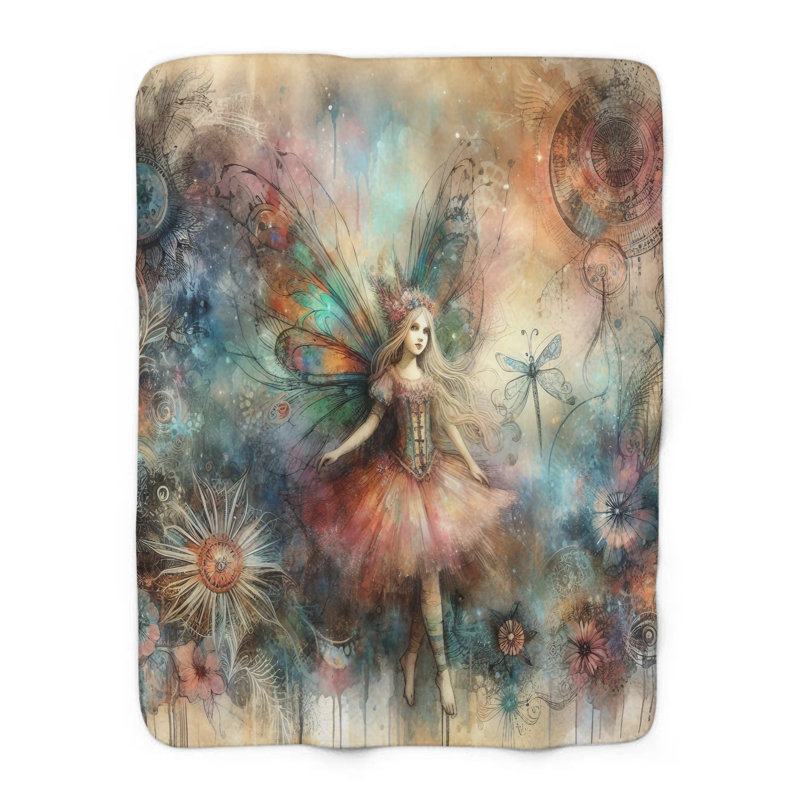 Cahier Magical Nymph - couverture sherpa de qualité supérieure 1 pièce - reproduction d'art luxueuse, Lit simple