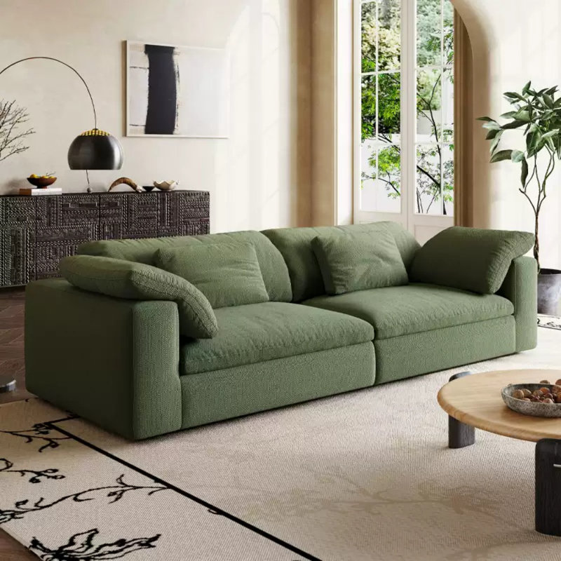 Canapé rétro en tissu décontracté, Vert