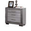Table de chevet 1pc Table de chevet en bois massif Poignées de bar 3 tiroirs Table de chevet Pieds en métal Ports USB