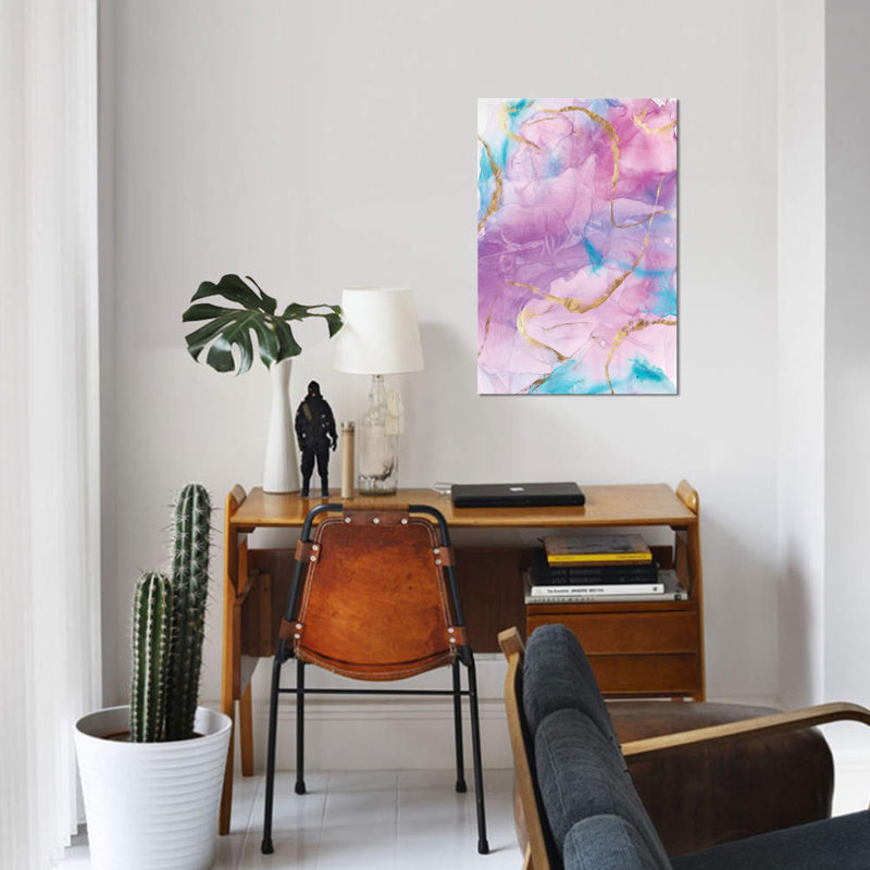 Or surligné doré, reproduction sur toile, H 12 po x l 8 po x P 0,75 po, Toile tendue, Pas de tapis