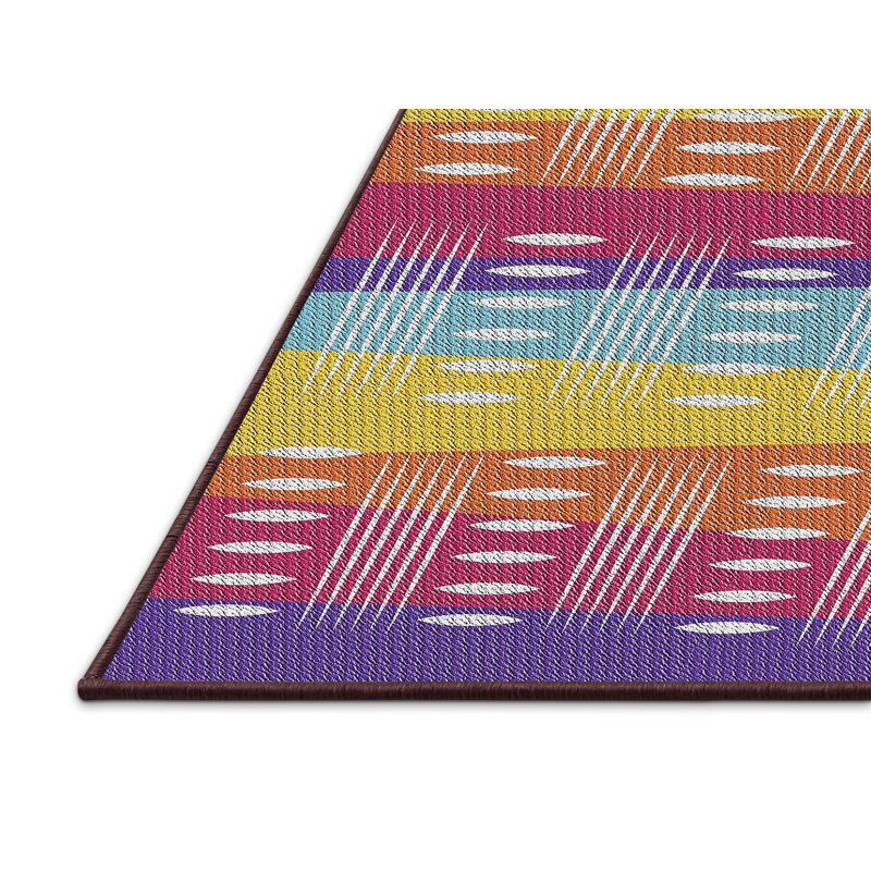 Tapis rose motif/orange/jaune, Rectangle 4 pi x 6 pi
