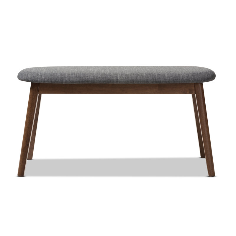 Cronin Polyester Blend Upholstered Bench, Dark grey