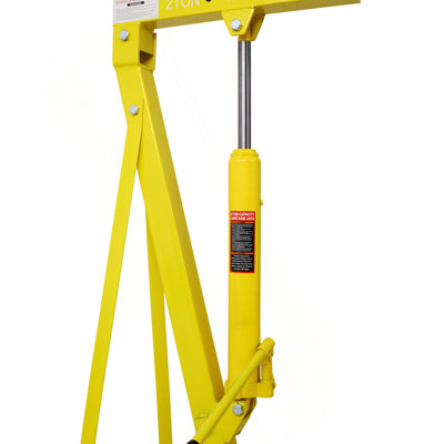 2 Ton Folding Engine Hoist Cherry Picker Shop Crane Hoist Lift, Heavy Duty Steel With 6 Iron Caster Wheels (Yellow)