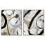 «Unwritten Script Duo», reproduction d'art encadrée, ensemble d'art mural boho doré par Art Remedy, cadre blanc, 36 x 45-2094507280-2094507286