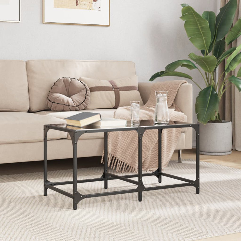 Alaitz Coffee Table, Black, 40cm H x 78.5cm L x 40cm W
