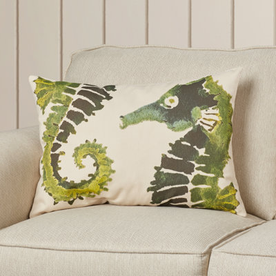 Seahorse Cotton Lumbar Pillow