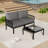 Ensemble de conversation de patio 3 pièces, ensemble de mobilier modulaire d'extérieur moderne avec table basse carrée, siège profond à coussin épais imperméable-1896553640