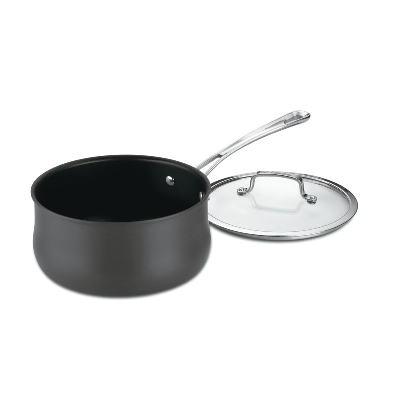 Cuisinart 3 qt. Hand-Anodized Aluminum Saucepan with Lid, 1 quart