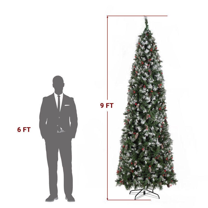 9' Lighted Pine Christmas Tree