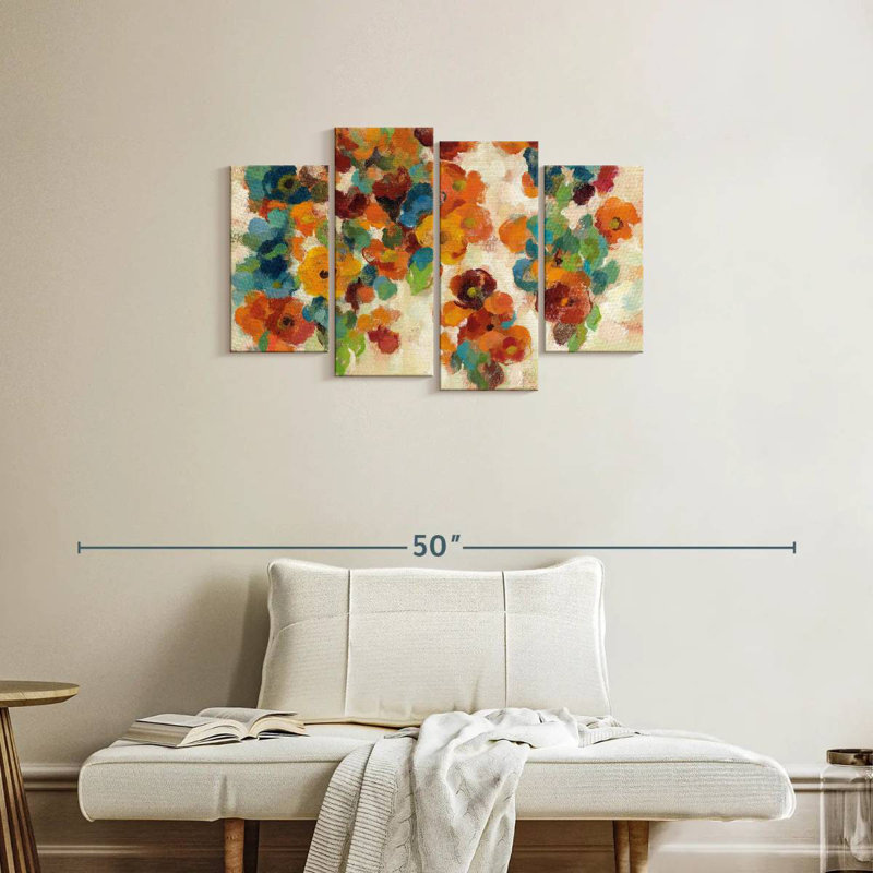 Avery Spice And Turquoise Florals, 22" H x 36" W