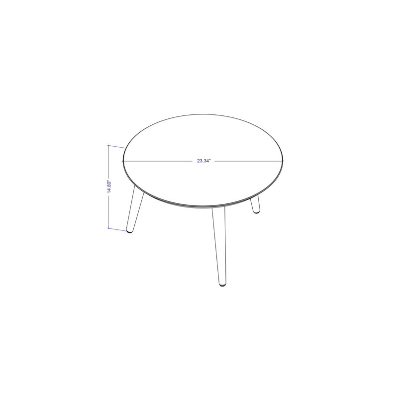 Kershner Coffee Table, White Gloss, 17.51" H x 31.49" L x 31.49" W