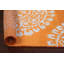 Tapis orange / beige noué à la main de conception unique 4 pi 9 po x 7 pi 2 po New Age