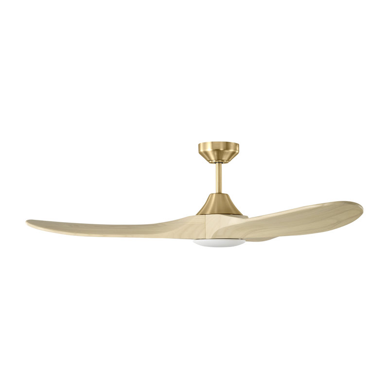 Visual Comfort Fan Maverick Smart 52 LED Indoor Ceiling Fan with Threaded Downrod, Dark Walnut blades and Handheld Remote