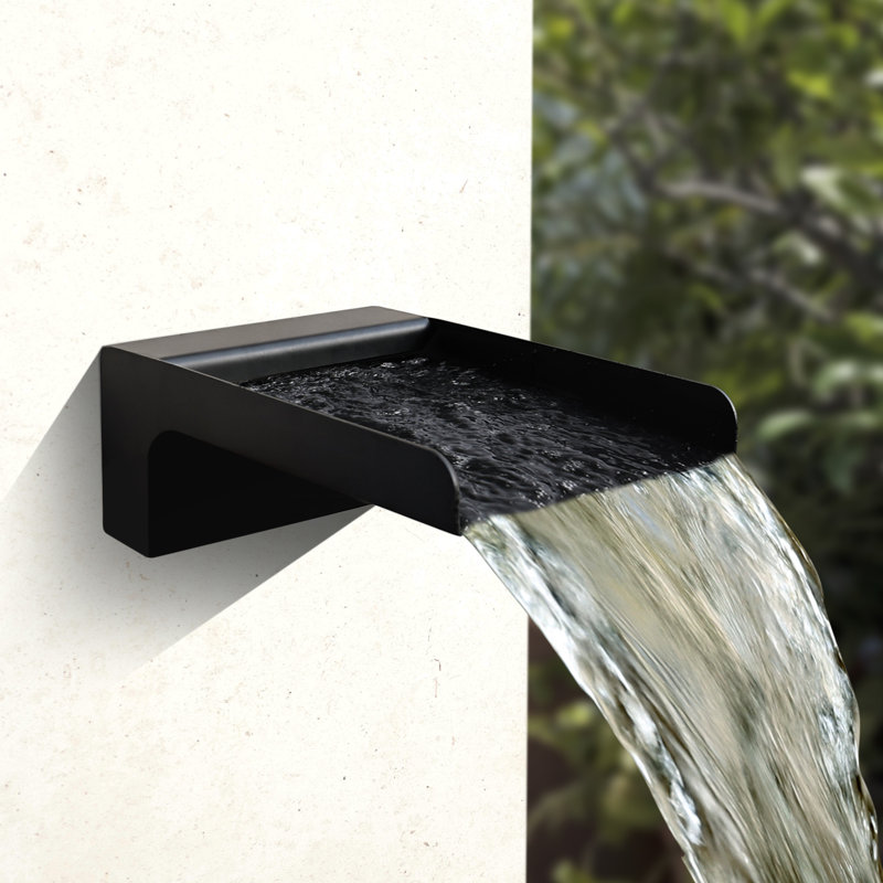 304 Stainless Steel Made Exquisite Handcrafted Waterfall Spout for Landscape, Water Fountain Spout Scupper Luxury Decoration for Pools, Ponds, Water Walls (Powder Coating)