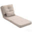 Fauteuil convertible convertible, canapé paresseux, canapé-lit pliant rembourré avec dossier réglable, structure en métal et coussins pour le salon, la chambre à coucher, beige