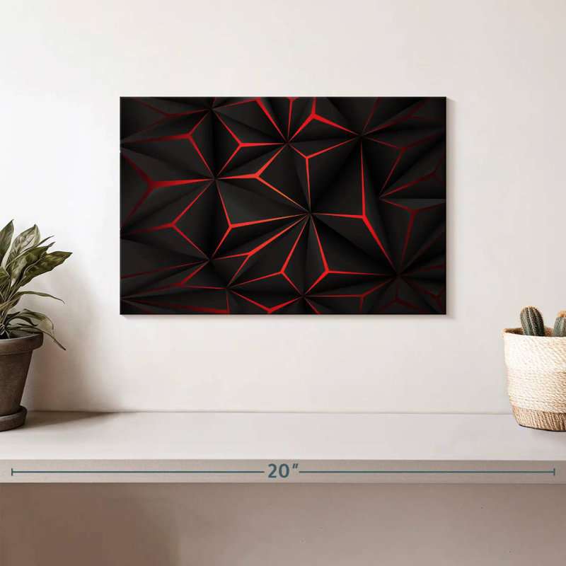 Avery Black And Red Abstract, 8" H x 12" W
