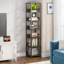 Bibliothèque moderne en bois et acier inoxydable H 74,8 po x l 13,39 po brun noir-775448096-775448103