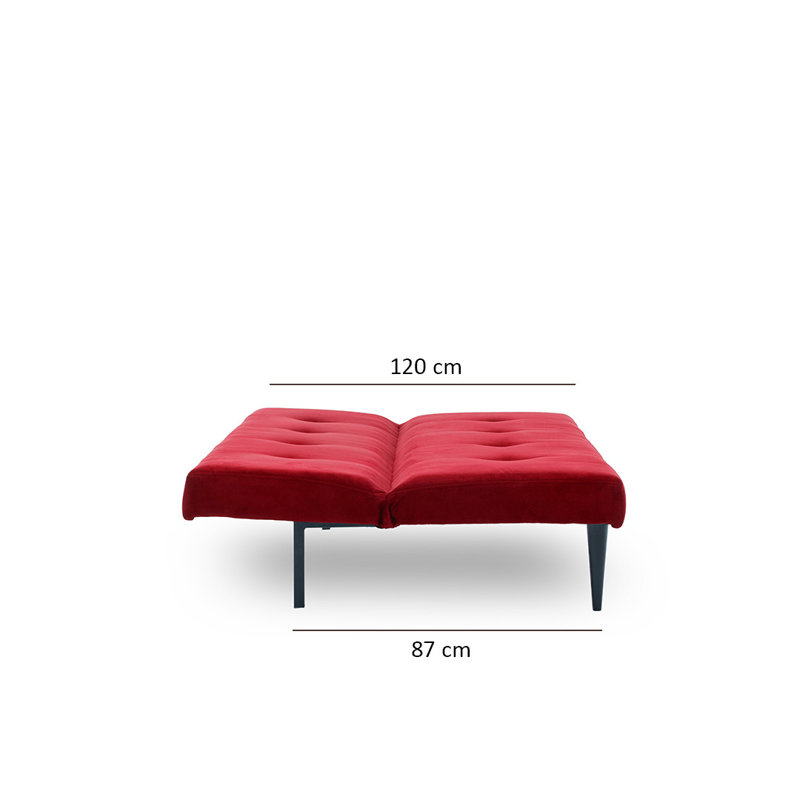 Canapé convertible à dossier capitonné de 72,8 po de largeur Breadon, 100 % polyester marron