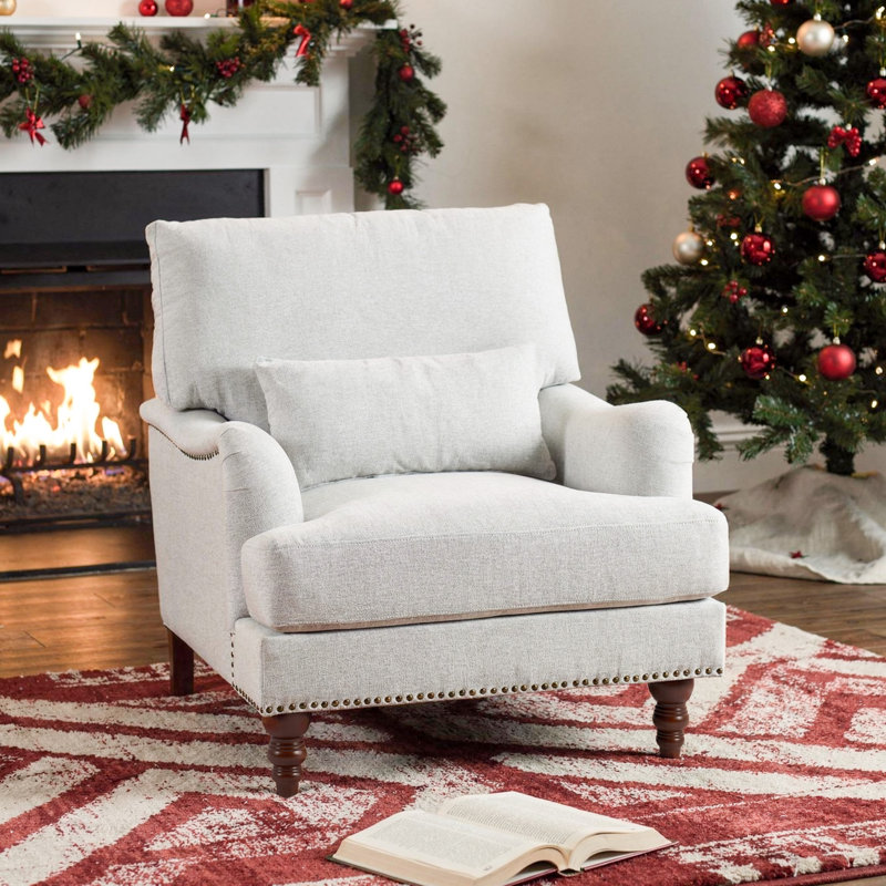 Upholstered Armchair, Beige