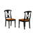 5 Piece Dining Room Table Set Includes a Round Kitchen Table with Pedestal and 4 Dining Chairs, Black & Cherry-1144800372-1193313034