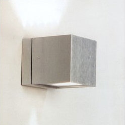 Dau 1-Light Flush Mount, 1 x 60W Halogen Frosted bulb, Up AND Down Light, Brushed Aluminum / G9 base