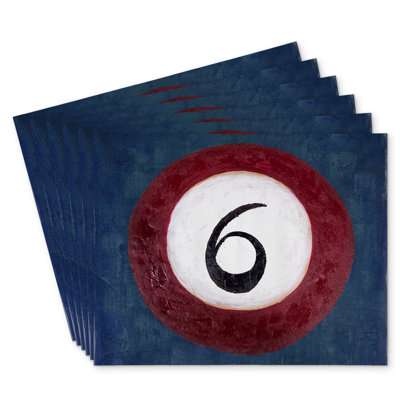 Polyester Boltwood Set of 6 | Billiard Ball No 6 Home Decor