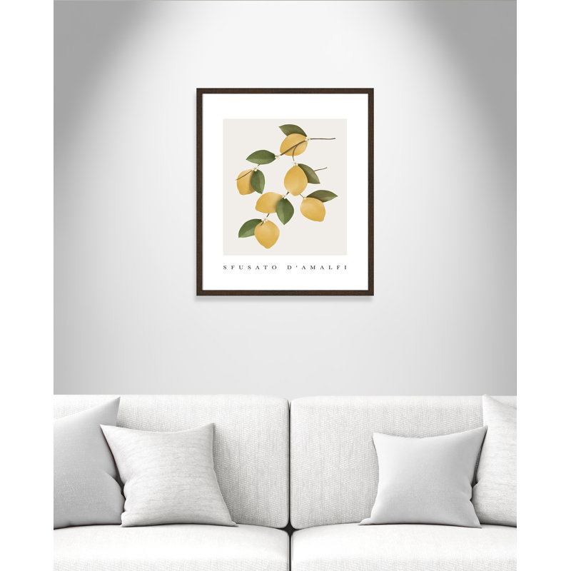 Amalfi Lemons - cadre photo, impression, Encadrement brun, H 25,5 po x l 21,5 po x P 0,75 po