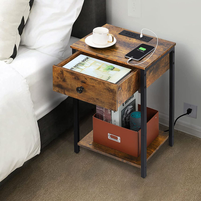 Provenzano 15.75'' W Nightstand, Brown
