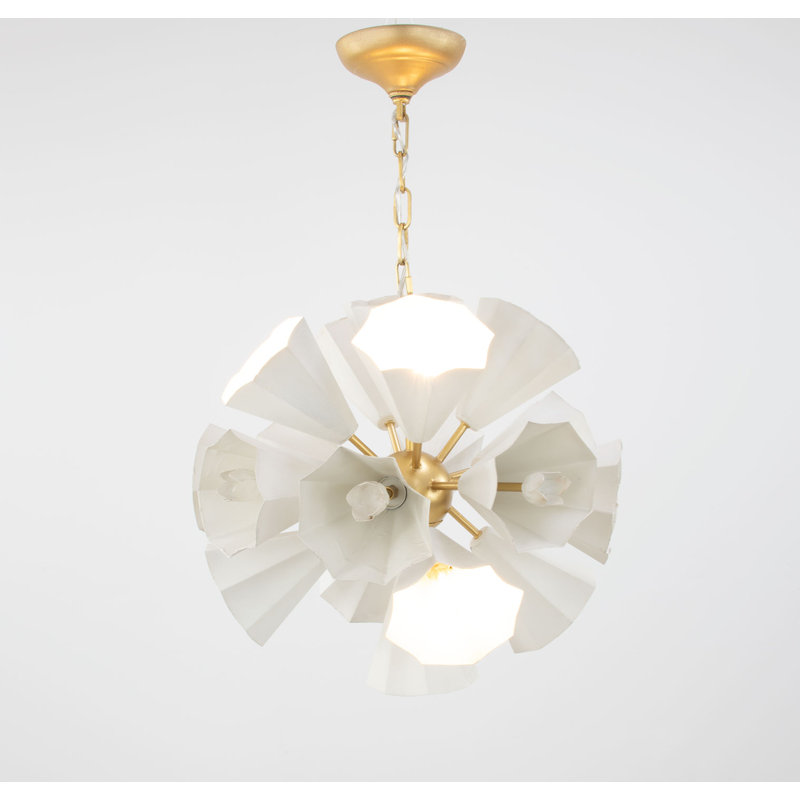 Laura 8 - Light Chandelier, Gold/White